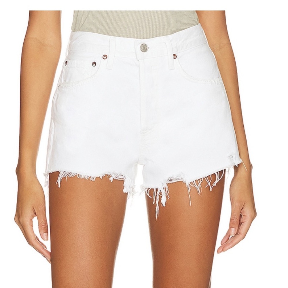 White AGOLDE Parker Shorts